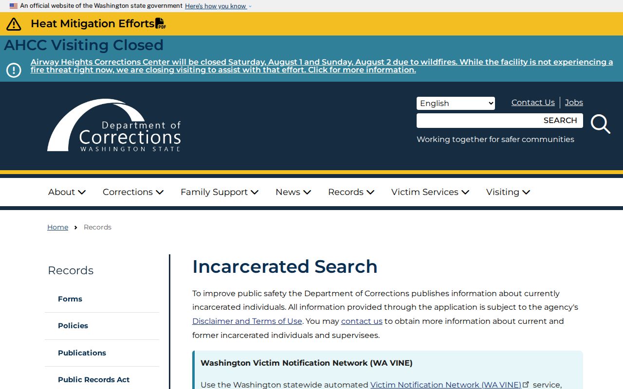 Issaquah public records Washington corrections search